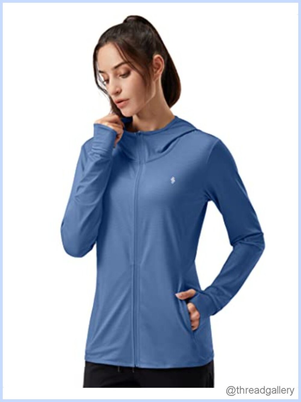 UPF 50+ Sun Protection Hoodie Jacket Lightweight Thumb Holes